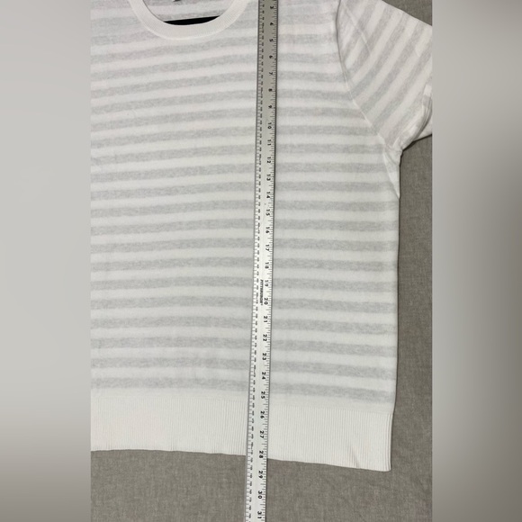 Goodfellow & Co Men's Striped Pullover Sweater, Color White/Striped,Size L - Picture 10 of 13